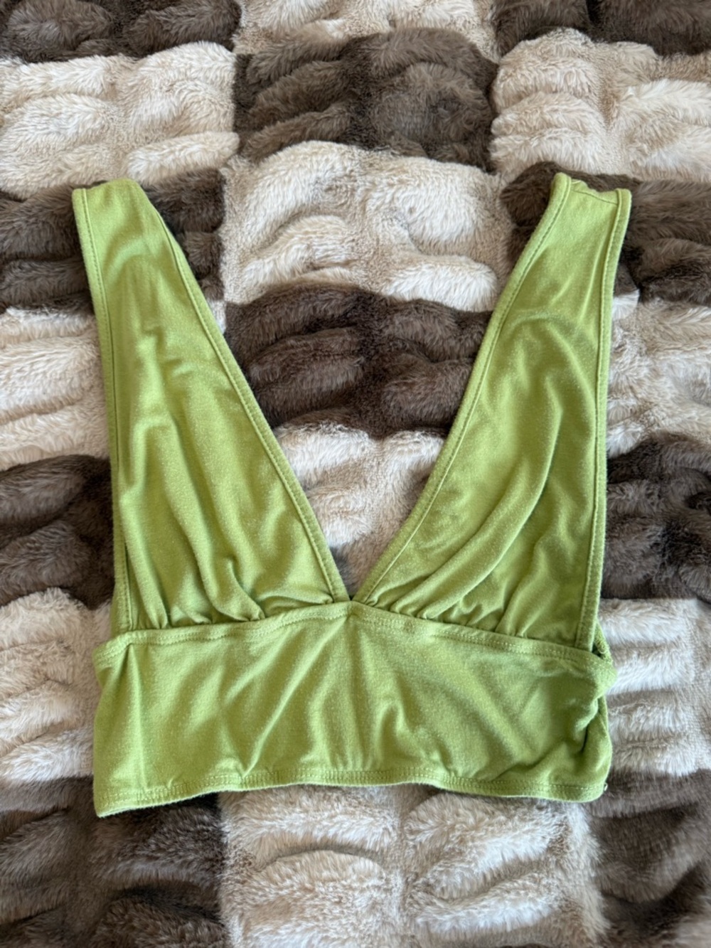 SHEIN Lime Green Stretch Crop Top